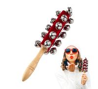 Bâton De Grelots - Jingle Bells Cloche À Main, Instrument De Musique Pour | Grelots Avec 21 Cloches En Acier Inoxydable | Rassel Rythme Poignée Bois Pour École, Scène, Fêtes Familiales, Chants