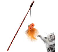 Bâton de jeu pour chats - amusante pour la nuit des sorcières pour chats - Bâton ergonomique avec citrouille fantôme pour soulager l'ennui, simulation de chasse et exercice