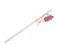Bâton de Jouet de Baguette de Chat de Souris de Cloche de Plume, en Matériau en Bois Naturel, Offre des Heures de Divertissement, Longueur de 40 Cm, adapté aux Chats Actifs, Couleur Aléatoire