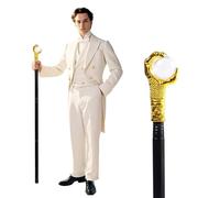 Bâton de magicien dragon, canne en métal de 104,1 cm pour costumes, roi, sceptre et sorcière, accessoire de cosplay, accessoire de fête d'Halloween, cadeau pour adultes et enfants (design vintage)