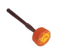 HEEPDD Bâton de maillet, Tambour Fait Main en Bois Dur Tambour Feutre de Laine Tambour bâton de Percussion maillet pour Bouddhisme tibétain Bol Chantant 28x7cm/11.0x2.7in(Orange)