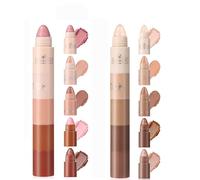 Bâton de maquillage illuminateur 5 en 1, stylo Pearl Lying Silkworm, crayon à paupières 5 sections, waterproof et longue tenue, pour un regard captivant (2PCS)