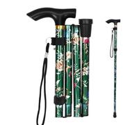 Bâton de Marche, Canne de Marche Pliable Femme Canne de Marche Facile Réglable Canne de Marche Fleur Canne Télescopique en Alliage Daluminium Bâton Pliable pour Les Plus âgés Canne Extensible