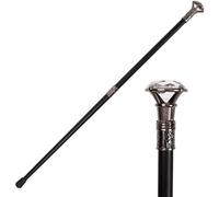 Bâton De Marche en Métal Cristal Diamant Tête 35,8 Pouces Sceptre Royal Crystal King Bâton De Marche Nouvel an Performance, Silver, 91cm/35.8inch