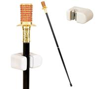 Bâton de Marche Microphone Doré Avec Pince pour Canne, Tige Amovible Antidérapante, pour Collection de Cosplay ou Décoration 95 Cm(Gold1)