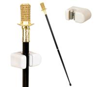Bâton de Marche Microphone Doré Avec Pince pour Canne, Tige Amovible Antidérapante, pour Collection de Cosplay ou Décoration 95 Cm(Gold2)