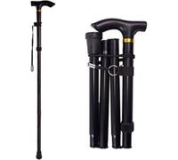 Bâton De Marche pour Les Personnes âgées Canne De Marche pour Femmes Et Hommes Section Rétractable Bâton De Trekking Extérieur Pliant Béquille Pliante Pratique Canne, Black