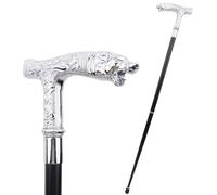 Bâton de Marche Silver Bear Avec Tête D'ours Décorative, Mât Amovible Antidérapant, pour Collection de Cosplay ou Décoration 91 Cm
