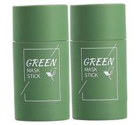 Bâton de masque vert, 2 bâtons de masque au thé vert avec extrait thé, dissolvant points noirs pour nettoyer les pores et améliorer le teint général, pour tous les types peau, hommes et femm