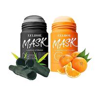 Bâton de Masque Vert, RoseFlower 2PCS/Pack Masque Nettoyant pour le Visage, Hydratant Efficace, Dissolvant de Points noirs et D'acné, Nettoyage des Pores, Convient à Tous les Types de Peau