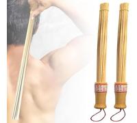Bâton de massage en bambou pour le dos, bâton de sauna en bambou, outil de massage du corps, marteau musculaire, marteau de massage du corps, balai anti-cellulite (2 pièces)