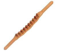 Bâton de massage en bois Guasha double rangée de 20 perles outil thérapeutique pour le traitement des points pour soulager les douleurs dorsales