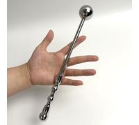 Bâton de massage en forme de boule en acier inoxydable pour le point G Sonde anale Plug anal en métal Bâton de plaisir pour la masturbation Stimulation de l'anus Jouet sexuel pour (S)