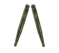 Bâton de Massage en Jade 2 Pièces, Outil Gua Sha Visage et Yeux | Jade Xiuyan Réutilisable, Usage Maison et Séance D’auto-soin, Compact, pour Débutants et Types