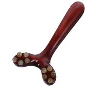 Bâton de Massage Facial Y en Bois de Santal et Corne pour Soins du Visage | Grain Brun, Design Ergonomique Portable, Usage Maison ou Déplacement, Applicateur pour Crème Sculptante