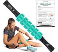 Bâton de Massage Musculaire - Vert - Outil de massage corporel avec 6 rouleaux et poignées antidérapantes pour massage des tissus profonds et récupération musculaire maximale - par Cozlow