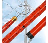 Bâton de mesure de hauteur en résine époxy, extension de tige de sondage isolée haute tension, équipement d'arpentage des travailleurs de ligne/télécommunications et sac de transport orange - 12 m