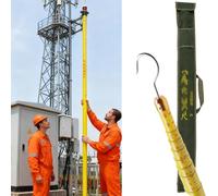 Bâton de mesure de hauteur télescopique pour monteurs de ligne - Règle isolée de 8 m avec poignée de sécurité et sac de transport, résine époxy durable pour travaux forestiers et électriques (lot de 2