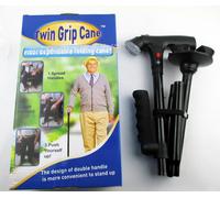 Bâton De Montagne Pliant Trusty Cane 2e Génération Avec Lampe Led Et Double Poignée En Couleur Boîte Cadeau