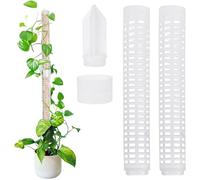 Bâton de mousse auto-arrosage contient 2 tuteurs extensibles de 28,5 cm, un raccord et un piquet, pour plantes d'intérieur, tuteur monstera pour l'entraînement des plantes qui grimpent vers le haut