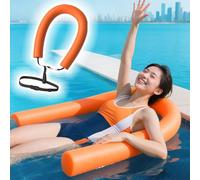 Bâton de Natation Ensemble De Nouilles Piscine Solides en Mode Chaise Longue, Jouet Piscines Bâton Mousse Flottant Flexible pour Loisirs, Équipement Natation Flottaison(Orange,4 pc)