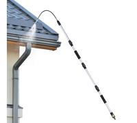 Bâton de nettoyage de gouttière, de nettoyage télescopique réglable, d'extension avec poignée antidérapante, outil de toiture robuste avec buse de pulvérisation, entretien extérieur