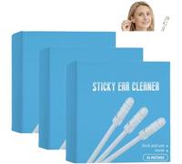 Bâton de nettoyage des oreilles collant pour adultes, cure-oreilles réutilisable pour le soin de la cire, bâtons d'élimination de la cire d'oreille collants avec étui de rangement (3PCS)