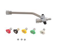 Bâton de nettoyeur haute pression double connecteur pour pistolet à mousse, baguette magique avec 5 embouts de buse de nettoyeur haute pression, 4000 PSI, pour nettoyage de voiture et de cour
