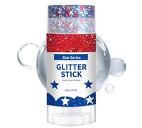 Bâton De Paillettes - Stick Highlighter Rouge Blanc Bleu | Maquillage Paillettes Visage Waterproof 25ème - Pour le 4 juillet, Memorial Day, fête, festival, concert et carnaval