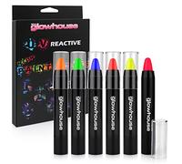 Bâton de peinture pour le visage et le corps au néon UV (paquet de 6) Fluorescent Brightest Glow sous UV!
