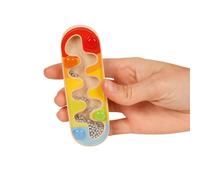 Goki 61880 Mini bâton de Pluie 4 x 1,6 x 12 cm, Bois, Boules en Acier, Multicolore