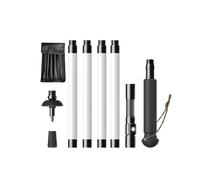 Bâton de Randonnée Télescopique Pliable Alliage Aluminium Léger Antidérapant Conception Portable avec Lumière Nocturne pour Randonnée Trekking Escalade (136 cm)