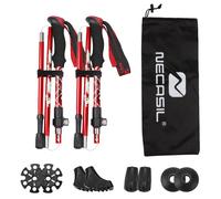 Bâton De Randonnée Ultraléger À 5 Brins 1 Paire Rouge