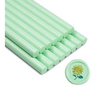 Bâton de sceau de cire, Zifospy 15 pièces Pistolet à colle Bâtons de sceau de cire pour la cire à cacheter, Bâtons de cire à cacheter pour faire-part de mariage, cartes, enveloppes (Jade Color)