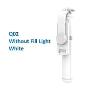 Bâton de selfie Bluetooth portable,support de téléphone,trépieds multifonctions rétractables avec lumière LED,obturateur à distance sans fil - Type Q02 White