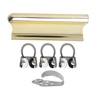 Bâton de slide pour guitare en acier inoxydable, slide en métal pour guitare électrique, barre de slide solide et antirouille avec poignée confortable pour le blues et le rock, inc (Or)