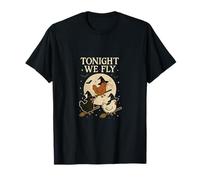 Bâton de sorcière Amusant pour Halloween avec Poules Tonight We Fly T-Shirt