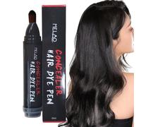 Bâton de teinture temporaire pour cheveux - 20 ml - Pinceau de teinture pour cheveux - Coloration instantanée des cheveux blancs - Correcteur de racine des cheveux - Noir