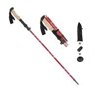 Bâton De Randonnée Ultraléger Bâton De Trekking 5 Sections Rouge