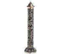 Bâton d'encens vertical en cuivre antique vintage pour brûleur, dragon sculpté, phénix, tour en métal, attrape-cendres, bouddha, décoration de salon de thé
