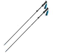 Bâton d'escalade Trekking en Carbone, 5 Sections, Pliable, Longueur réglable, lumière pour Trekking(Blue-115-135cm(2))