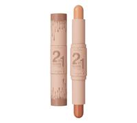 Bâton Double Extrémité 2-en-1 : Crème Contour/Bronzer/Highlight/Blush, Tenue Longue, Vegan Sans Cruauté, Toutes Peaux & Portable (03# Ivory+)