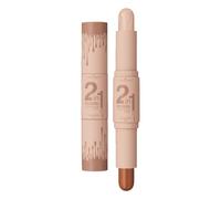 Bâton Double Extrémité 2-en-1 : Crème Contour/Bronzer/Highlight/Blush, Tenue Longue, Vegan Sans Cruauté, Toutes Peaux & Portable (04# Perle blanche+)