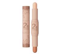 Bâton Double Extrémité 2-en-1 : Crème Contour/Bronzer/Highlight/Blush, Tenue Longue, Vegan Sans Cruauté, Toutes Peaux & Portable (02# Ivoire léger+)