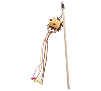 Bâton en bois pour stimuler la curiosité des félins avec pompons pour animaux de compagnie actifs et exercices amusants