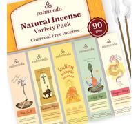 Baton Encens Naturel Pack Variété-(90 Grammes Encen) Sans Charbon De Bois,Fabriqué À Partir De Fleurs RecycléesContient Frankinscène Et Myrrhe,Sauge Blanche,Palo Santo,Sang De Dragon