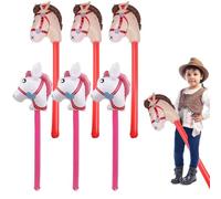 Bâton gonflable cheval 6 pièces ballon de cheval en plastique souple et anti-fuite coloré avec conception d'étanchéité de bord jouets pour bébé bâton ballon pour fournitures fête d'anniver.
