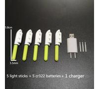 Bâton Lumineux Électronique Avec Batterie Rechargeable,Lampe Lumineuse Télescopique Pour La Pêche De Nuit,B637,Lot De 5 Pièces - Type Yellow S And 1 Usb