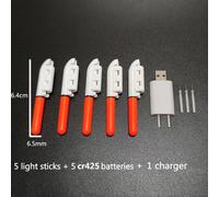 Bâton Lumineux Électronique Avec Batterie Rechargeable,Lampe Lumineuse Télescopique Pour La Pêche De Nuit,B637,Lot De 5 Pièces - Type Red L And 1 Usb