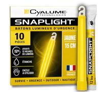 Bâton Lumineux Jaune Cyalume Snaplight, Survie 15cm 12 heures 10 pièces